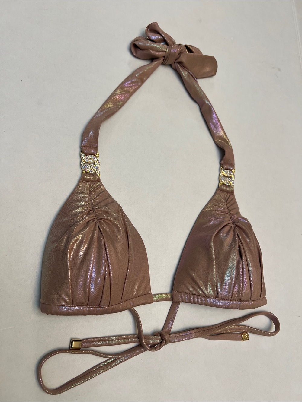 DOLCESSA TAUPE SHINE OPHIDIA METALLIC   BIKINI SET TOP MEDIUM BOTTOMS SMALL - Picture 5 of 15